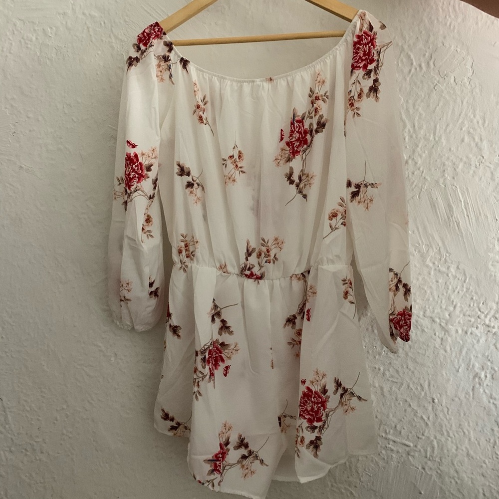 Floral, off the shoulder summer romper